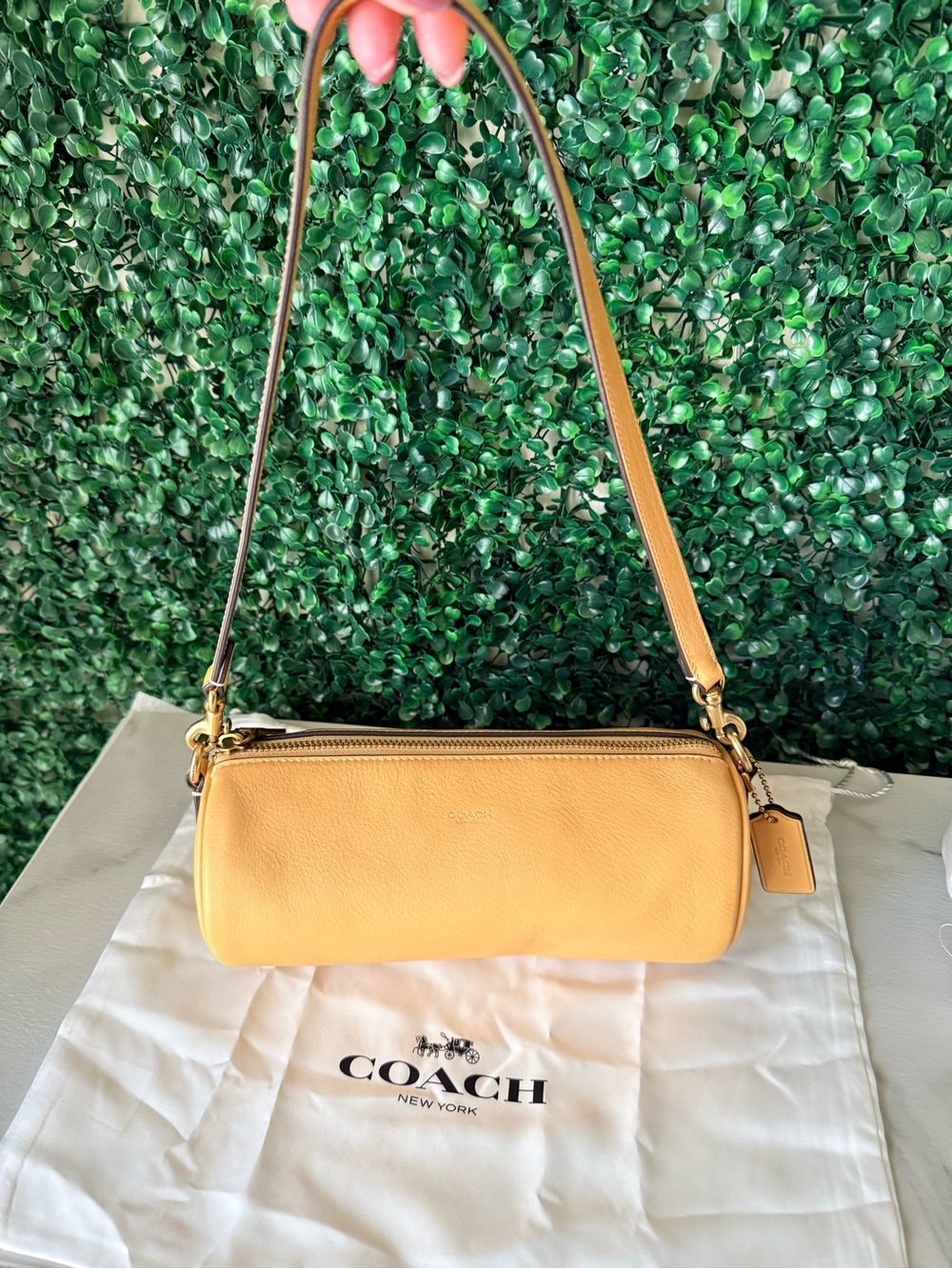 Coach Vanilla Mini Barrel Crossbody Shoulder Bag